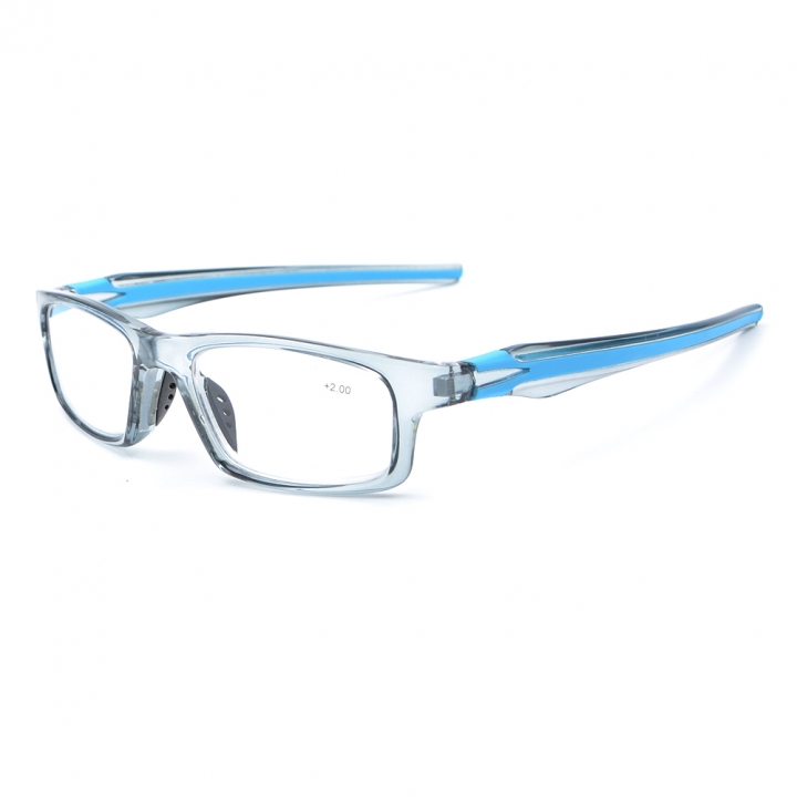 Blue Fashion Sport's Style Reading Glasses Silicone Temple Reader +1.00~+4.00