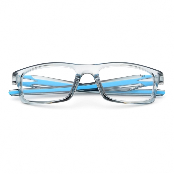 Blue Fashion Sport's Style Reading Glasses Silicone Temple Reader +1.00~+4.00
