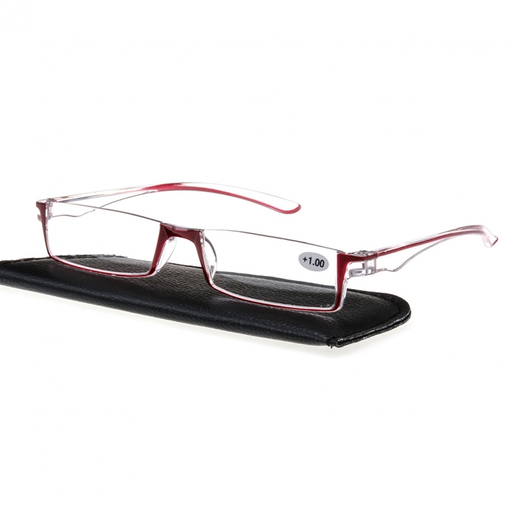 Fashion Slim Reading Glasses Tube Case Reader Red +1.00 +1.50 +2.00 +2.50 +3.00