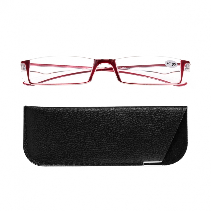 Fashion Slim Reading Glasses Tube Case Reader Red +1.00 +1.50 +2.00 +2.50 +3.00