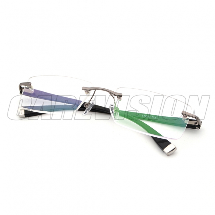 Rimless Flexible Reading Glasses UV400 Coating Lens Reader Silver +0.25 ~+4.00 Grey