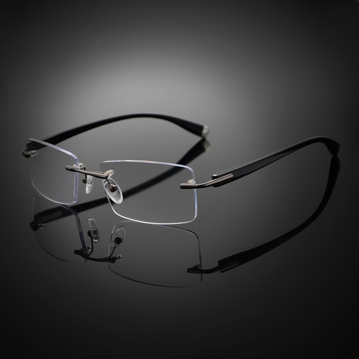 Rimless Flexible Reading Glasses UV400 Coating Lens Reader Silver +0.25 ~+4.00 Grey