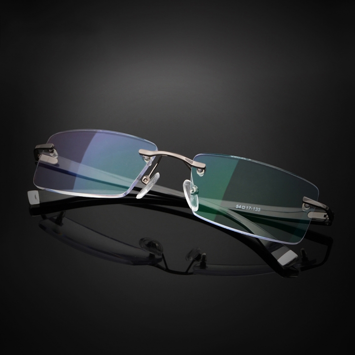 Rimless Flexible Reading Glasses UV400 Coating Lens Reader Silver +0.25 ~+4.00 Grey