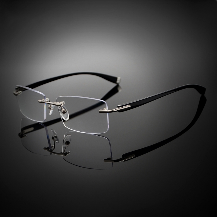 Men's Rimless Reading Glasses Eyewear UV400 Coating Lens Reader +0.25 ~+4.00 Silver