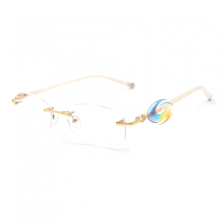 Designer Women's Rimless Reading Glasses UV400 Coating Lens Reader Strength +0.00 ~+5.00