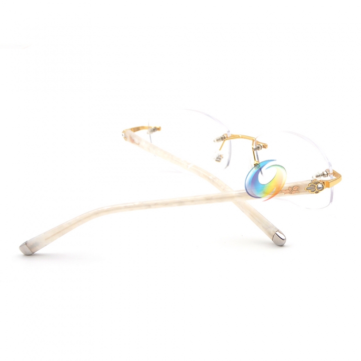 Designer Women's Rimless Reading Glasses UV400 Coating Lens Reader Strength +0.00 ~+5.00