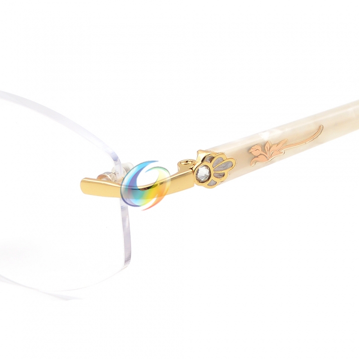 Designer Women's Rimless Reading Glasses UV400 Coating Lens Reader Strength +0.00 ~+5.00