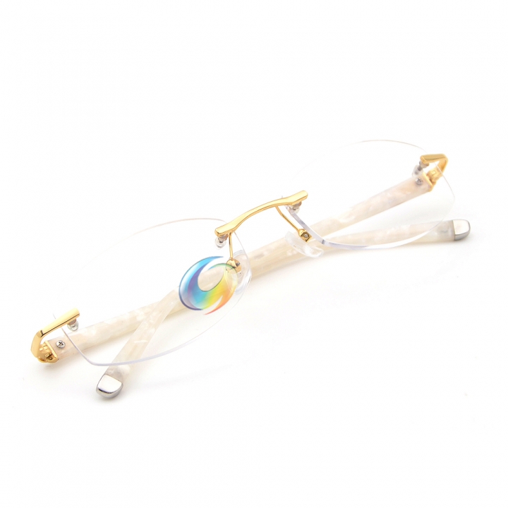 Designer Women's Rimless Reading Glasses UV400 Coating Lens Reader Strength +0.00 ~+5.00
