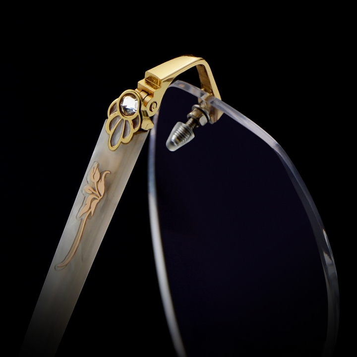 Designer Women's Rimless Reading Glasses UV400 Coating Lens Reader Strength +0.00 ~+5.00