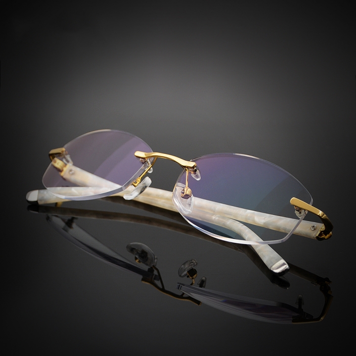 Designer Women's Rimless Reading Glasses UV400 Coating Lens Reader Strength +0.00 ~+5.00