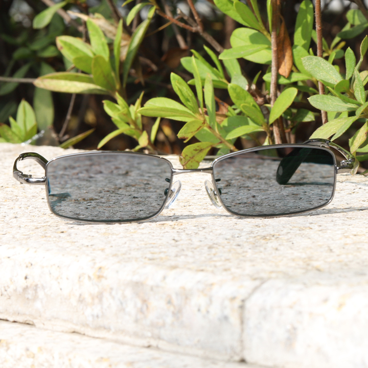 New Men's Semi Rimless Reading Glasses Pure Titanium Frame Eyewear Photochromic Grey UV400 Coating Single Vision Eyeglasses Reader +0.0~+4.0