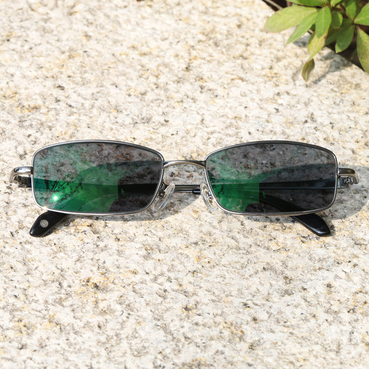 New Men's Semi Rimless Reading Glasses Pure Titanium Frame Eyewear Photochromic Grey UV400 Coating Single Vision Eyeglasses Reader +0.0~+4.0