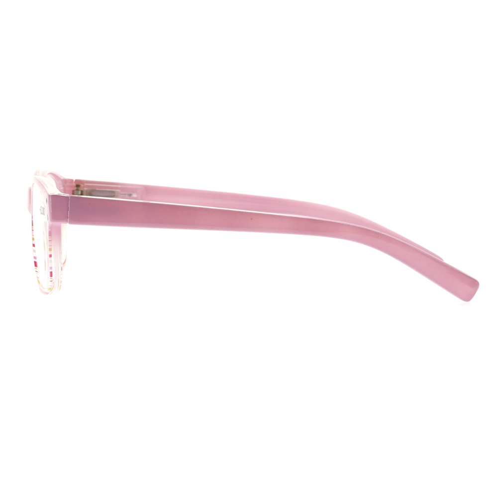Fashion Women Spring Hinge Eyeglasses Frame Reading Glasses Single Vision Lens Reader Pink +1.00 to +3.50