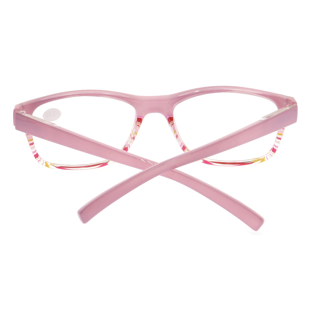 Fashion Women Spring Hinge Eyeglasses Frame Reading Glasses Single Vision Lens Reader Pink +1.00 to +3.50