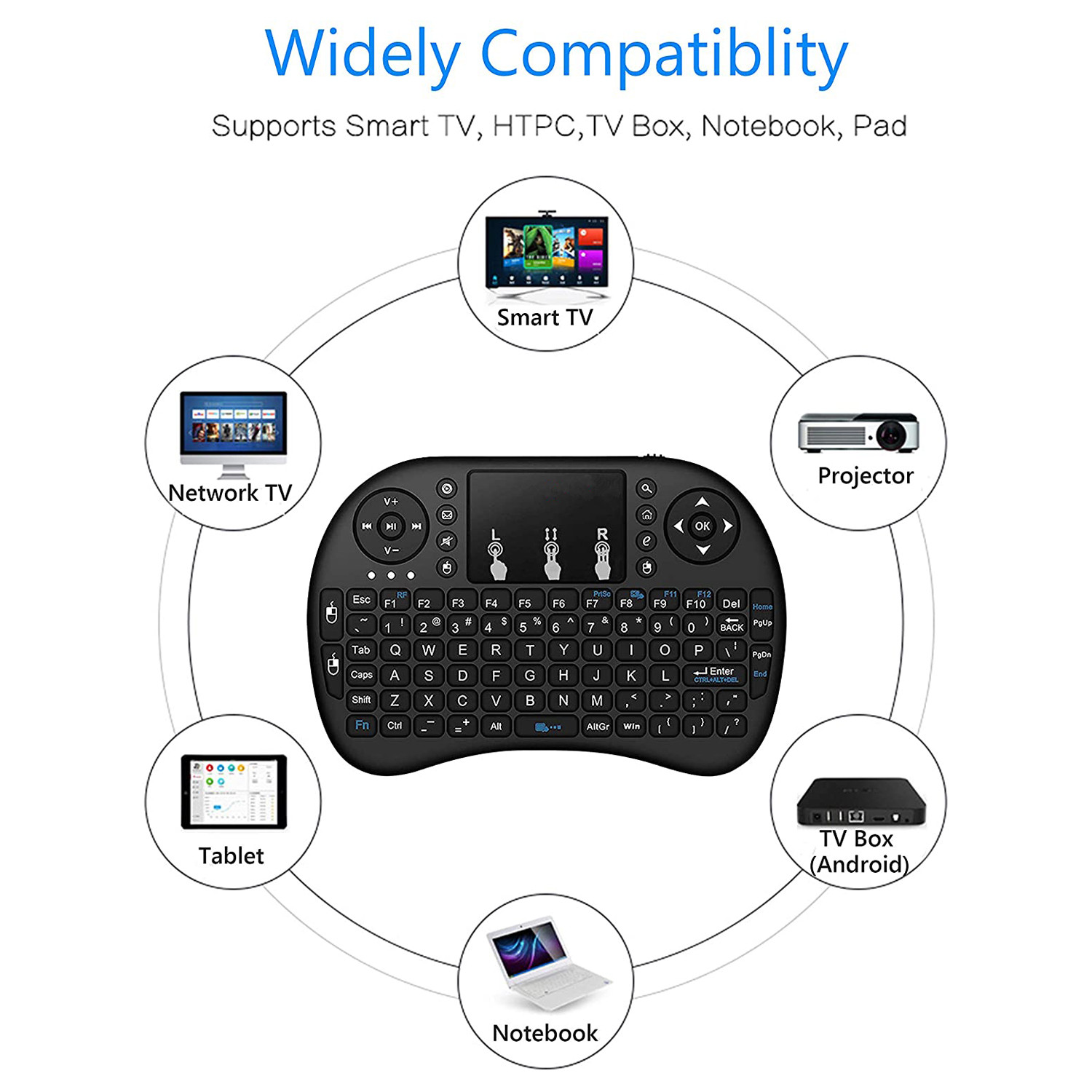 USB Wireless Keyboard With Touchpad Remote Control 2.4G For Android TV BOX PC Smart TV