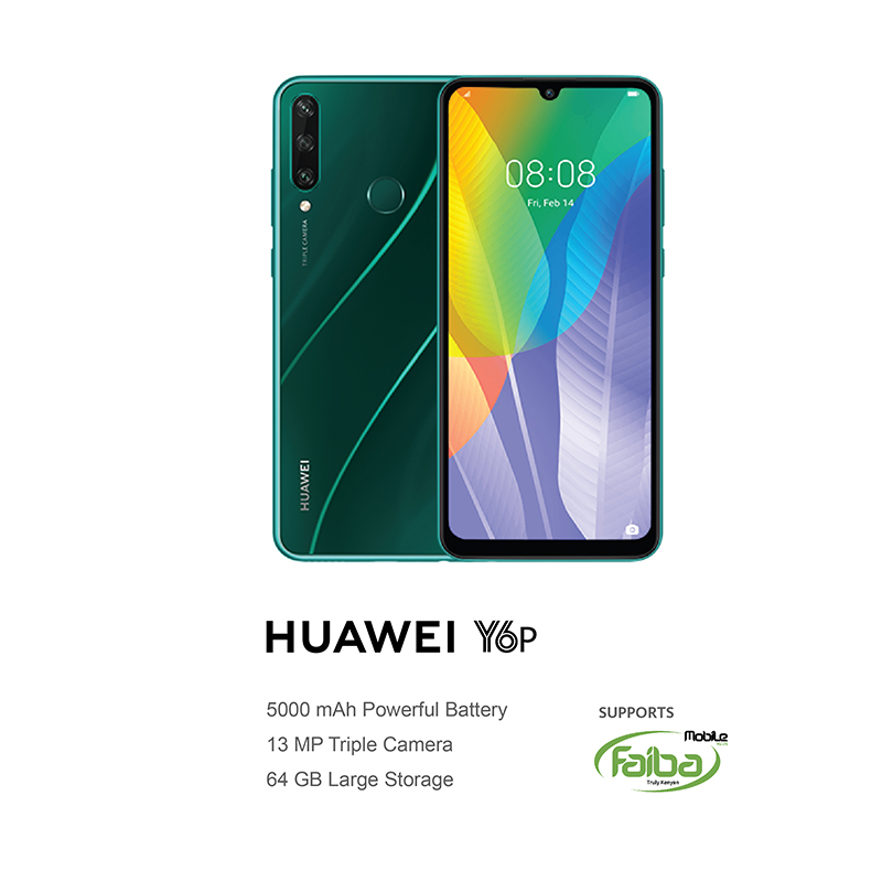 Huawei Y6p Smart Phone  6.3&quot; 64 GB + 3 GB Dual Sim 5000 MAh Mobile Phone