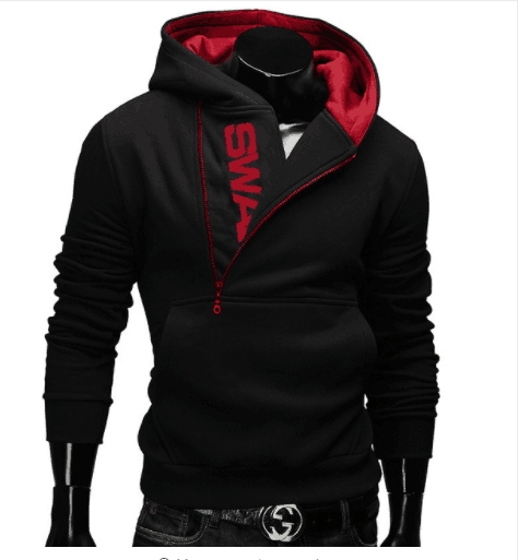 black and red mens hoodie