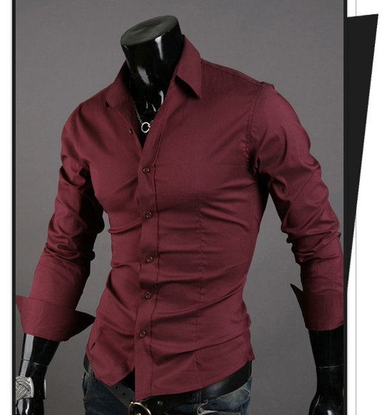Special Offer Men Shirt 10 colors Solid Black Dress Shirt Long Sleeve Slim Fit Camisa Masculina Casual Male Shirts