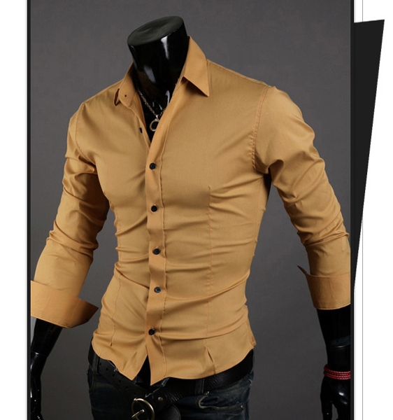 Special Offer Men Shirt 10 colors Solid Black Dress Shirt Long Sleeve Slim Fit Camisa Masculina Casual Male Shirts