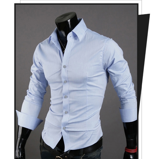 Special Offer Men Shirt 10 colors Solid Black Dress Shirt Long Sleeve Slim Fit Camisa Masculina Casual Male Shirts