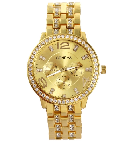 Hot Sale Man Women Watch Casual Three Clock Simulated Diamond Quartz Watches Lady Dress Wristwatches Fashion Accessories Watches