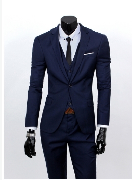 ( jacket + vest + pants )  Men's Slim Fit Business Three-piece Suits Male groom Man Blazers Sets
