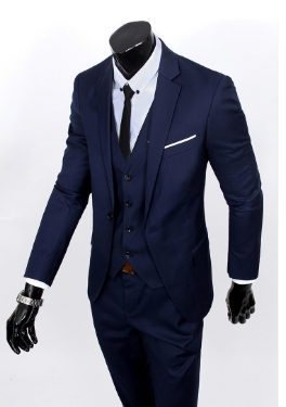 ( jacket + vest + pants )  Men's Slim Fit Business Three-piece Suits Male groom Man Blazers Sets