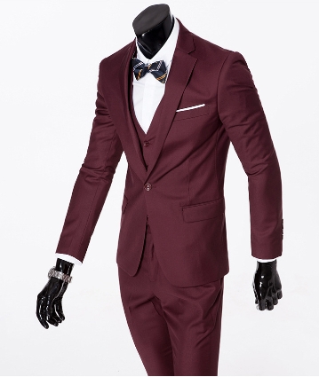 ( jacket + vest + pants )  Men's Slim Fit Business Three-piece Suits Male groom Man Blazers Sets