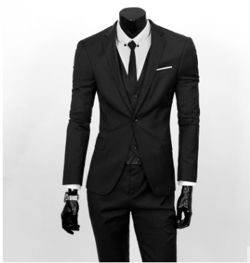 ( jacket + vest + pants )  Men's Slim Fit Business Three-piece Suits Male groom Man Blazers Sets