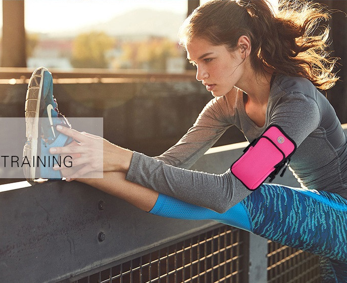 Sport Armband Case Zippered Fitness Running Arm Band Bag Pouch Jogging Workout Cover