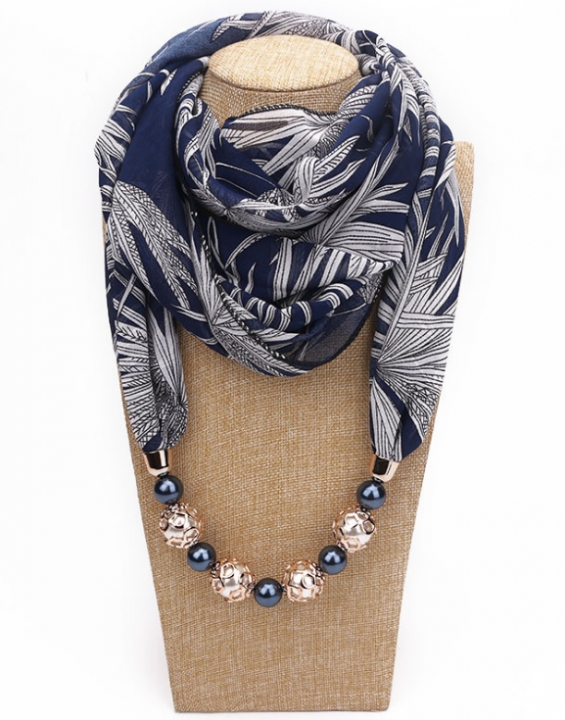 New Pendant Scarf Necklace Necklaces For Women Chiffon Scarves Pendant Jewelry Female Accessories