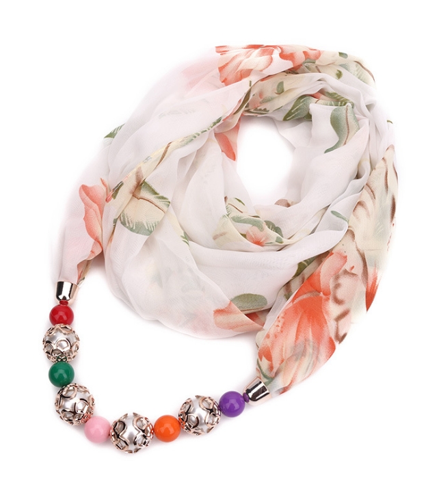 New Pendant Scarf Necklace Necklaces For Women Chiffon Scarves Pendant Jewelry Female Accessories