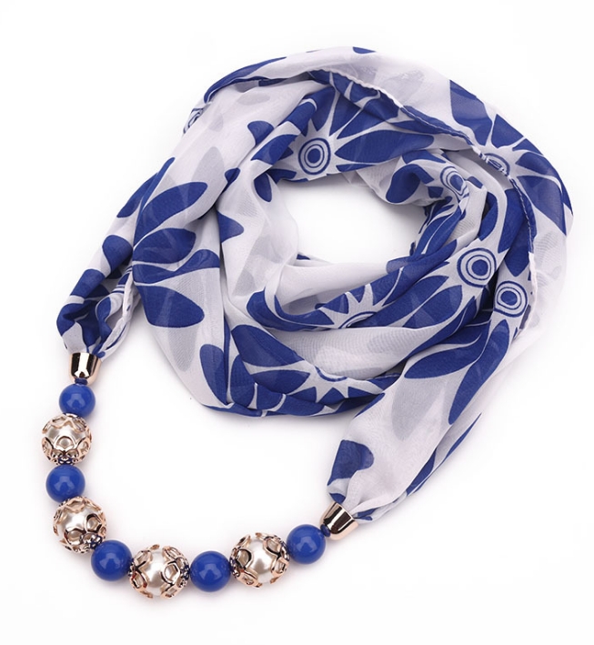 New Pendant Scarf Necklace Necklaces For Women Chiffon Scarves Pendant Jewelry Female Accessories