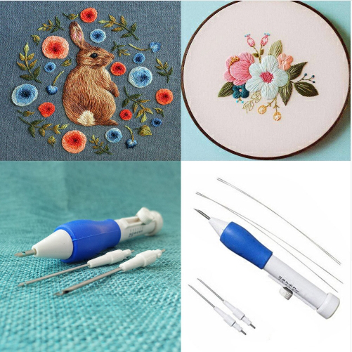 Knitting Sewing Tools For DIY Sewing Stitching Tool Set Magic Embroidery Needle Embroidery Punch Needle Kit Weaving Kit