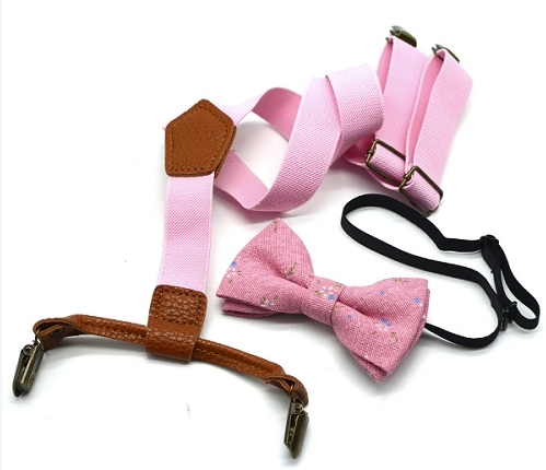 High Elastic elastic Butterfly knot Kids Boys toddler Wedding Matching Suspenders Tie Set