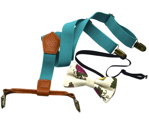 High Elastic elastic Butterfly knot Kids Boys toddler Wedding Matching Suspenders Tie Set