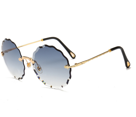 Vintage Round Sunglasses Women Men Fashion Rimless Glasses Retro Pink Sun Glasses