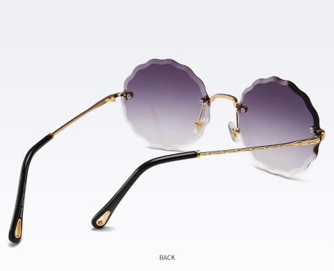 Vintage Round Sunglasses Women Men Fashion Rimless Glasses Retro Pink Sun Glasses