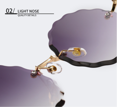 Vintage Round Sunglasses Women Men Fashion Rimless Glasses Retro Pink Sun Glasses