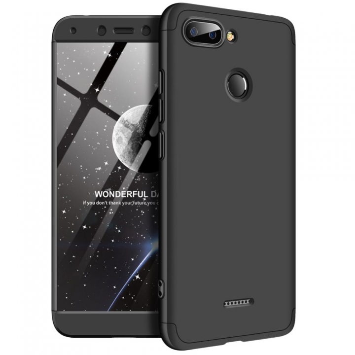 Frosted Hard PC Back Cover Full Body Shockproof 3 Detachable Parts Case for Xiaomi Redmi 6