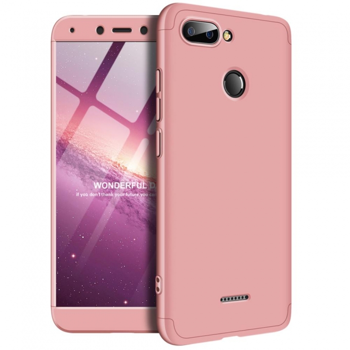 Frosted Hard PC Back Cover Full Body Shockproof 3 Detachable Parts Case for Xiaomi Redmi 6