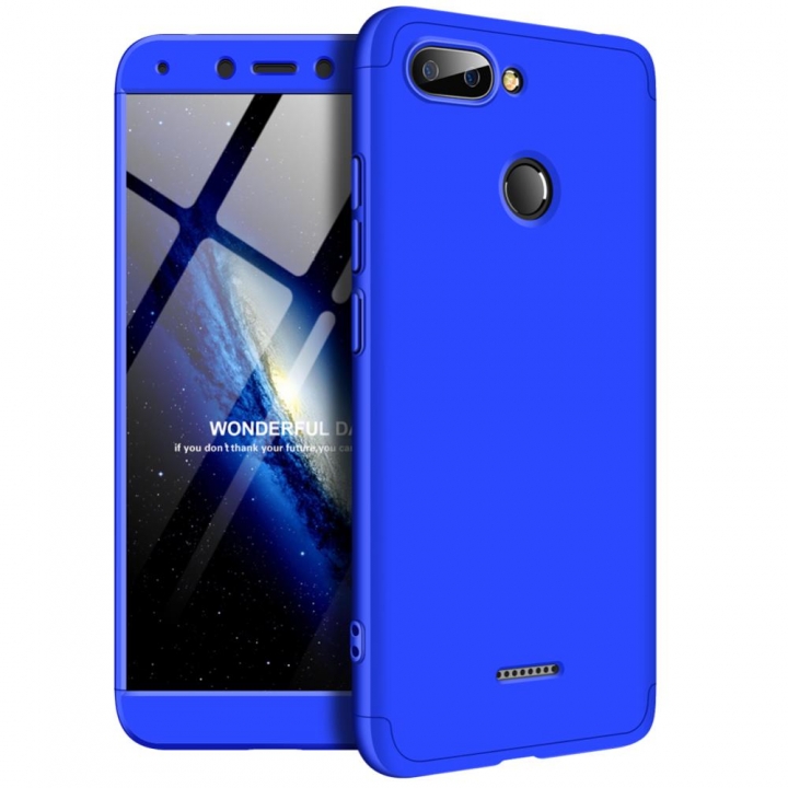 Frosted Hard PC Back Cover Full Body Shockproof 3 Detachable Parts Case for Xiaomi Redmi 6