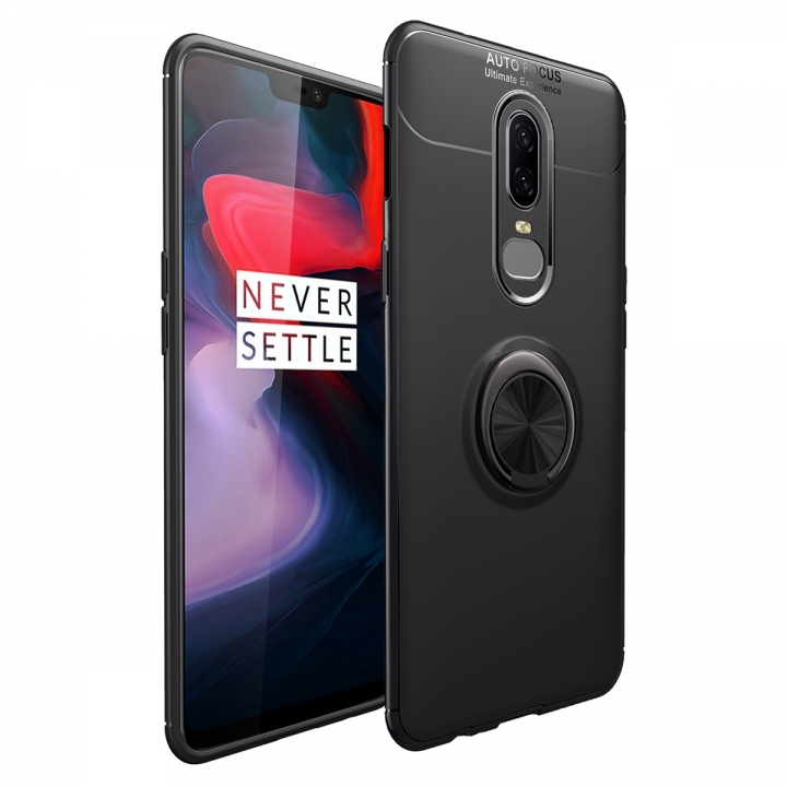 [Ring Bracket]TPU Shock Absorber Shell Creative Magnetic Car Bracket Cover for OnePlus 6