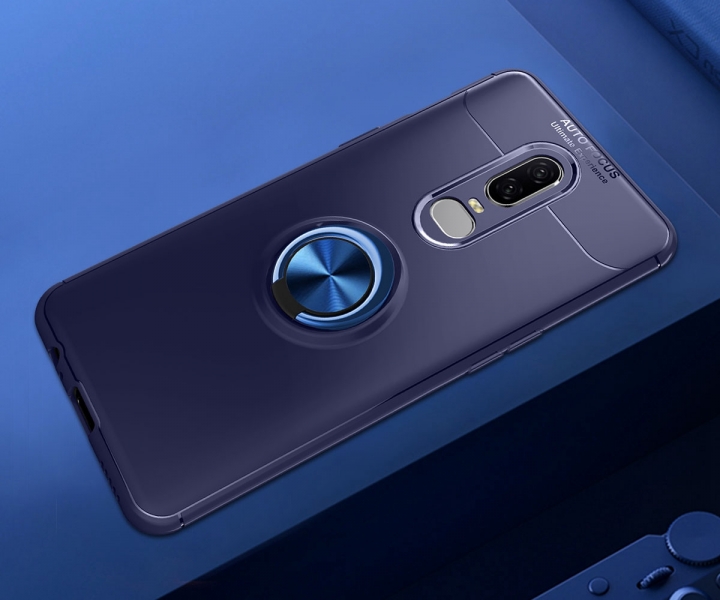 [Ring Bracket]TPU Shock Absorber Shell Creative Magnetic Car Bracket Cover for OnePlus 6