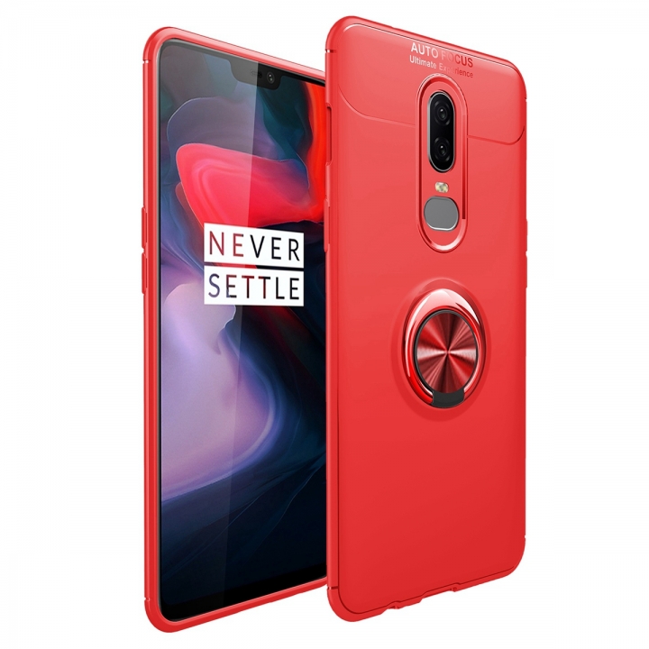 [Ring Bracket]TPU Shock Absorber Shell Creative Magnetic Car Bracket Cover for OnePlus 6