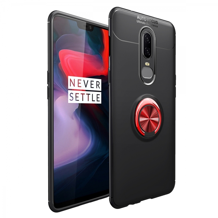 [Ring Bracket]TPU Shock Absorber Shell Creative Magnetic Car Bracket Cover for OnePlus 6