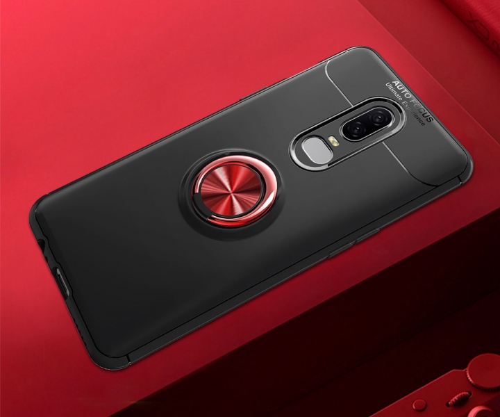 [Ring Bracket]TPU Shock Absorber Shell Creative Magnetic Car Bracket Cover for OnePlus 6