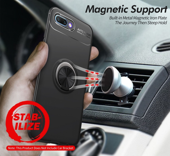 [Ring Bracket]TPU Shock Absorber Shell Creative Magnetic Car Bracket Cover for Huawei Honor 10