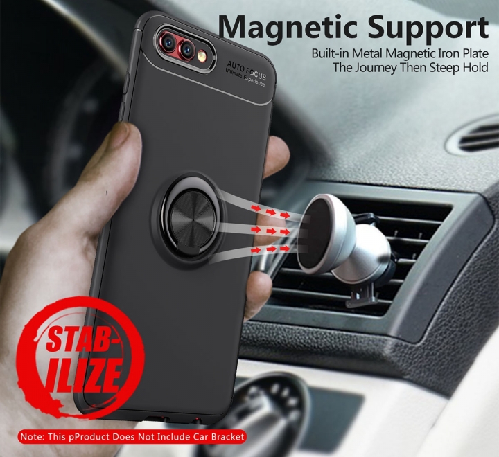 [Ring Bracket]TPU Shock Absorber Shell Creative Car Bracket Cover for Huawei Honor View 10/Honor V10