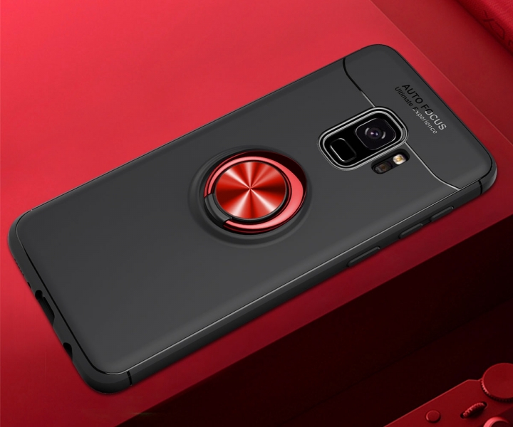 [Ring Bracket]TPU Shock Absorber Shell Creative Car Bracket Cover for Samsung Galaxy S9+/SM-G965F